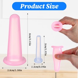 guduling 4 Pcs Facial Cups,Silicone Mini Facial Cupping Tool,Anti Cellulite Facials Cupping Set for Face and Eye Cuppings Massage Safe to Use, Don't Worry About Burns