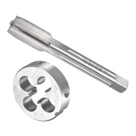 CoCud Tap and Die Set, M12 x 1 Thread, Metric High-Speed Steel Machine Screw Tap & Round Die Tool Kit - (Applications: for Threading Tapping Repairing), 1-Set