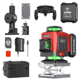 WEIDDW - Herramienta de medición láser de nivel láser de 360 de línea cruzada verde                                                                   