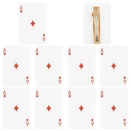 Framendino, 10 Pcak Poker A Hair Clips Acrylic Funny Playing Cards Hairpins Barrette for Women Party Decorations