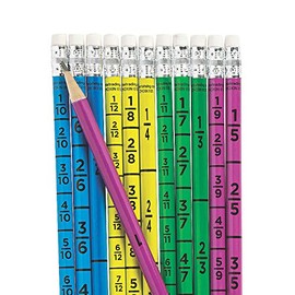 Fraction Pencils - 24 Pieces - Educational And Learning Activities For Kids