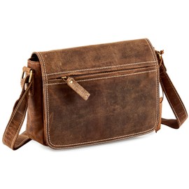 HYDESTYLE Distressed Leather Saddle Bag #UM62
