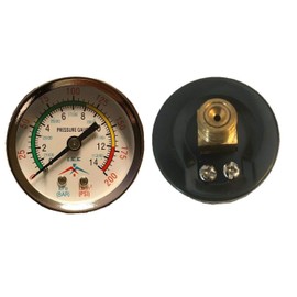 1/8" Male 0-200 PSI Back Mount Air Compressor Air Pressure Gauge