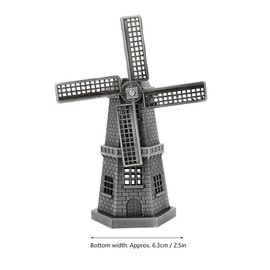 Hilitand Dutch Windmill Model Classic Retro European Style Holland Windmill with Screw Box for Shelf Bedroom Decoration