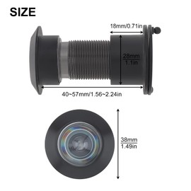 HOJLKLD Door Viewer Peephole, Solid Brass 220-degree Peephole with 1-1/10" Drill Bit for 1-21/32" to 2-1/8" Doors, Peep Holes with Privacy Cover (Black)