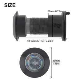 HOJLKLD Door Viewer Peephole, Solid Brass 220-degree Peephole with 1-1/10" Drill Bit for 1-21/32" to 2-1/8" Doors, Peep Holes with Privacy Cover (Black)