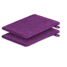 EXKLUSIV HEIMTEXTIL Hand Towel 500 g/m² 2 x Wash Mitt 15 x 21 cm Purple High Quality New / Original Packaging