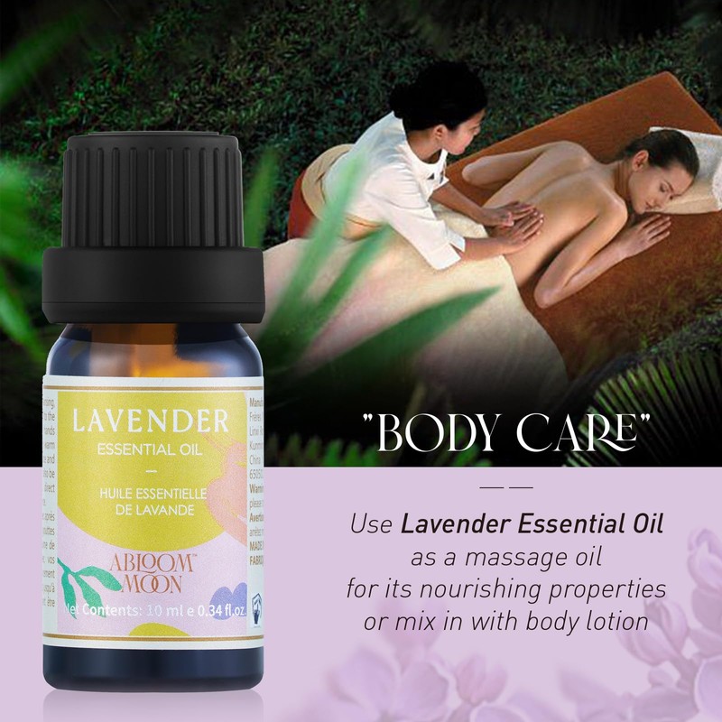 ABLOOM MOON Lavender Essential Oil Blend, 0.34 Fl Oz, Skin