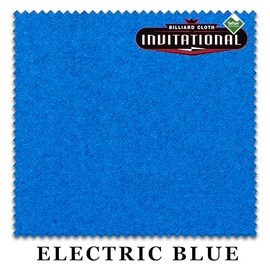 7' Championship Invitational Teflon Billiard Pool Table Felt Cloth - Electric Blue - w/Spots - Pre-Cut Rails