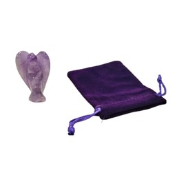 Pandiui23 Gemstone Angel Figurine Guardian Angel Healing Crystal Talisman Lucky Charm Angel Statue Fengshui Decoration (Amethyst)