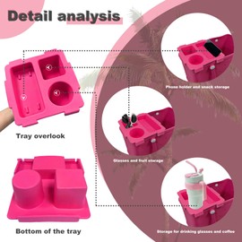 Cup holder tray accessories are suitable for Borg bag -EVA outdoor travel Organizer desktop plug-inYHJ032rose