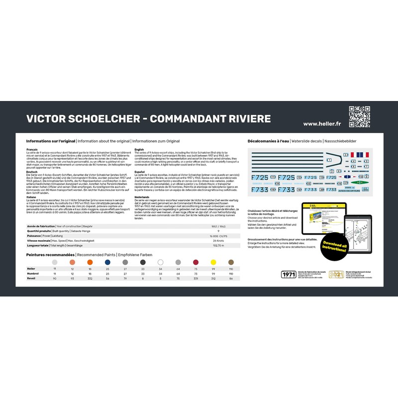 heller - 1/400 Starter Kit Victor Schoelcher Commandant Rivierehel57015
