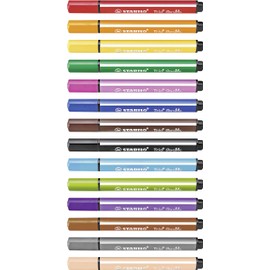 STABILO STABILO - Gefederter Dreikant-Filzstift - Trio Scribbi - 14er Pack - mit 14 verschiedenen Farben