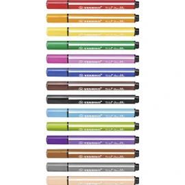 STABILO STABILO - Gefederter Dreikant-Filzstift - Trio Scribbi - 14er Pack - mit 14 verschiedenen Farben