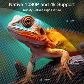 Mini Beamer, Beamer Bluetooth und WiFi 1080P Full HD Beamer 4K Support, Auto Trapezkorrektur Projektor Einstellbarer Zoom für Filmprojektor Klein Heimkino Smartphone Projektor HDMI/USB