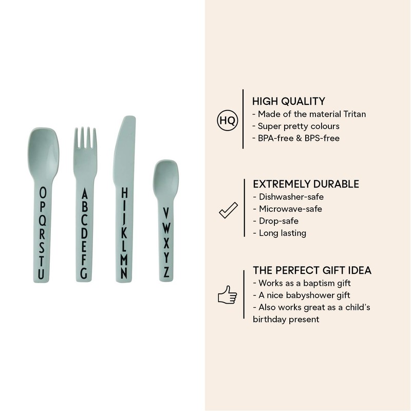 DESIGN LETTERS Design Letters Kids Cutlery Set, Green