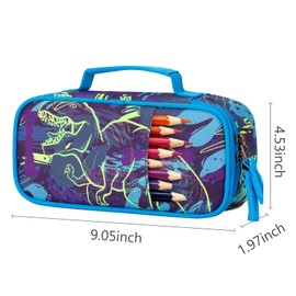 Choco Mocha - Estuche suave para niños, Dinosaurio-Azul Brillante, Mediano, CM047-13