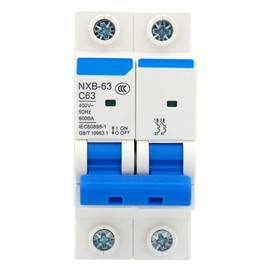 Baomain Miniature Circuit Breaker(MCB) NXB-63 C63 AC 230V/400V 63Amp 2 Pole DIN Rail Mounting