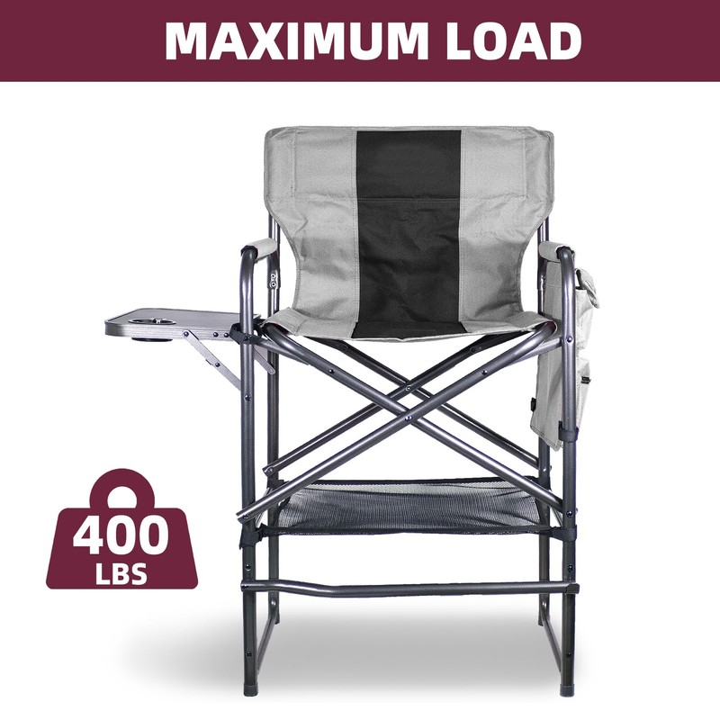 Foristrail 30" Tall Directors Chair with Side Table, 400LBS Bar