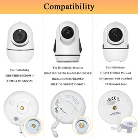 VVHOOY Baby Monitor Mount Compatible with HelloBaby HB65/HB40/HB6550/HB66/HB6339/HB6550 Pro,180°Adjustable Baby Monitor Wall Mount Bracket with Better View and Easy to Install (Cam Not Include)