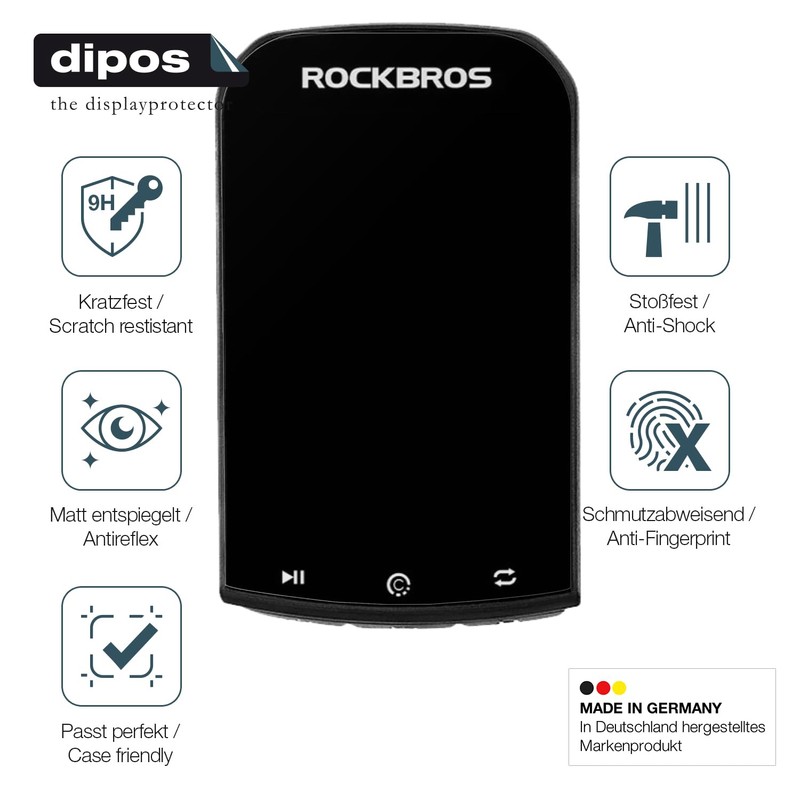 dipos I 2x Displayschutz 9H matt kompatibel mit Rockbros Bike