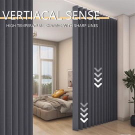 SK Studio Blackout Door Curtains for Doorway, Accordion Thermal Insulated Privacy Folding Closet Curtains Waterproof Room Divider for Living Room Bathroom, 1 Panel, Dark Grey, 55W x 79L