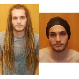 DreadLab - Large Swim Caps (Multiple Colours) Dreadlocks/Braids/Weaves/Extensions … (Black, Extra Large)