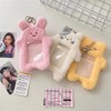 Yellow Cartoon Plush Photocard Holder with Keychain Pendant Kawaii Cat