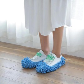 Mop Slippers, 2 Counts Floor Cleaning Slippers, Detachable Washable Mopping Slippers Cover, Household Floor Cleaning Pastel Shoe Cover, Home Interior Sweeping Mop:_Light Blue_one-size