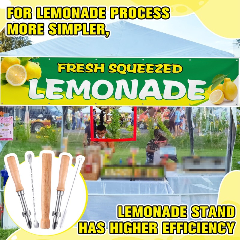 Lasnten 5 Pack Lemonade Stand Supplies Kit Straw Hole Punchers