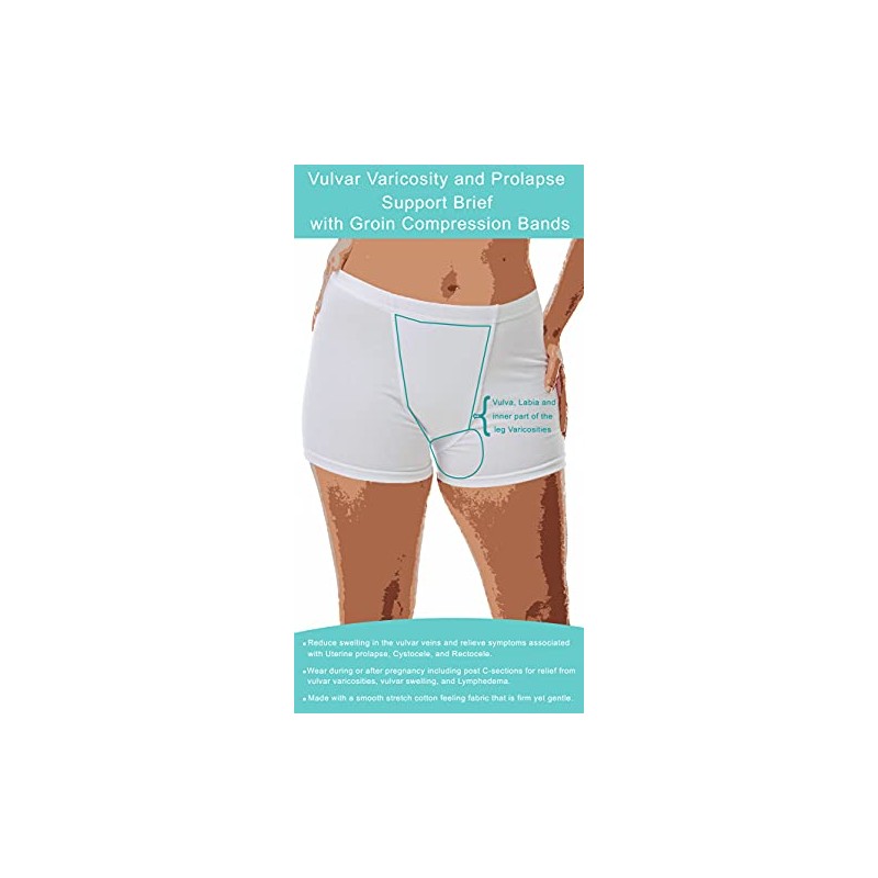 Vulvar Varicosity and Prolapse Support Boy-Leg Brief with Groin Compression