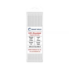 Smart Weld 0.8% Zirconiated TIG Welding Tungsten Electrodes White .040" 1/16" 3/32" 1/8" - 9pk (.040, 1/16, 3/32, 3 each)