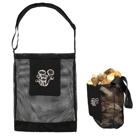 QIBZI Reusable Product Bags, Outdoor Fruit Garden Mushroom Bags, Fruit Picking Bags, Large Capacity Mesh Bags (Black)