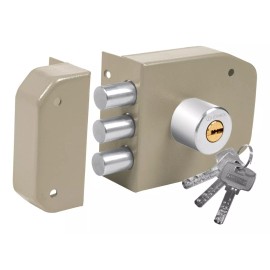 Hermex Cerradura De Sobreponer, 3 Barras Hermex 43488 Color Gris