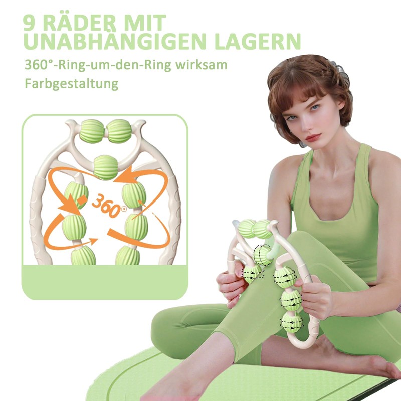 Massage Roller Legs 9Räder - Lipedema Massager with Stainless Steel