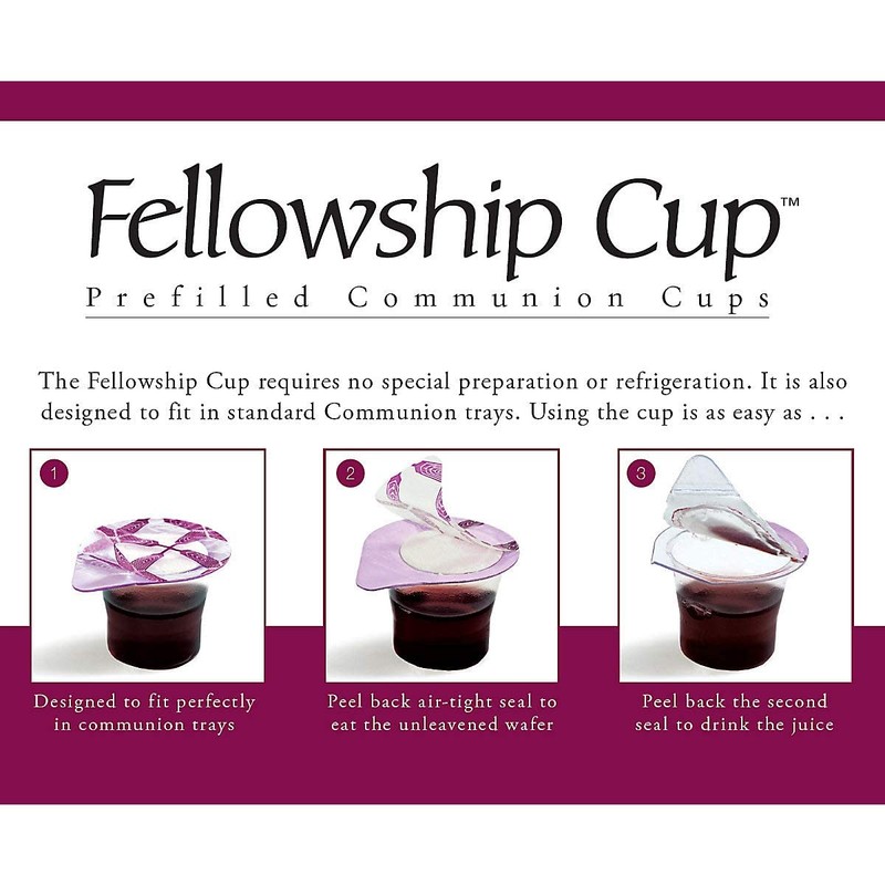 Broadman Church Supplies Pre-filled Communion Fellowship Cup, Juice and Wafer