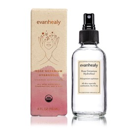 Evan Healy Rose Geranium Hydrosoul |Copper Distilled Hydrosol Gentle and Astringent Organic Facial Tonic Balance Face Toner for Dry Oily Combination Thin Skin / 에반힐리 로즈 제라늄 하이드로소울 | 구리 증류 하이드로솔 부드럽고 떫은 유기농 페이셜 토닉 건조 지성 조합 틴 스킨을 위한 밸런스 페이스 토너
