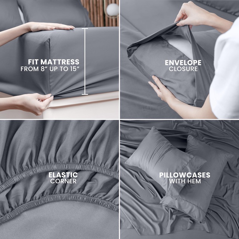 Utopia Bedding Queen Sheet Set – 4 Piece Bed Sheets