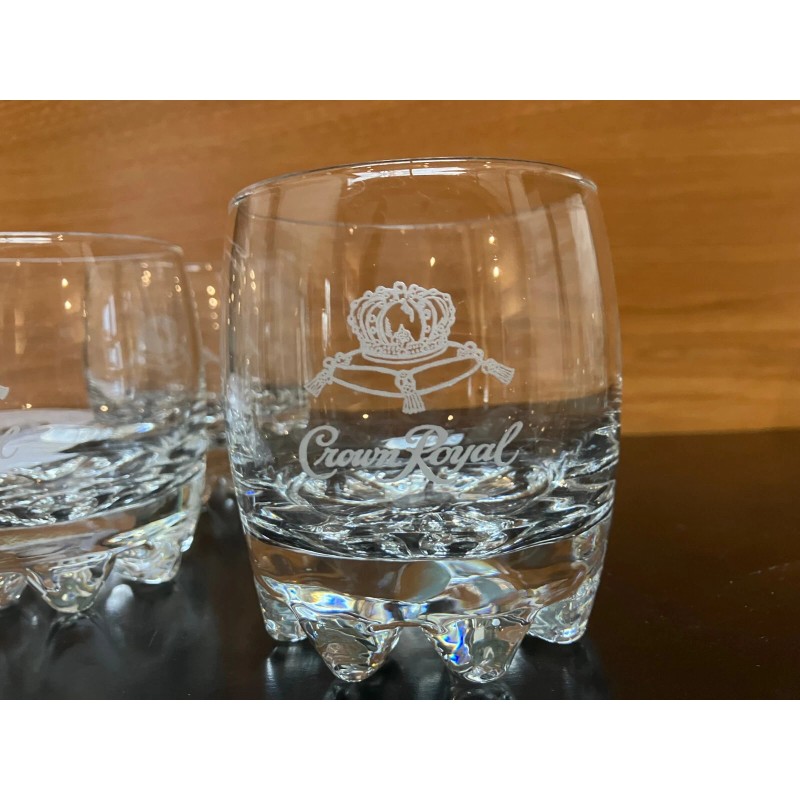 Crown Royal Canadian Whisky Rounded Glasses, New/Unused, Vintage