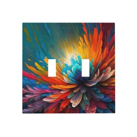 Tewujay Abstract Art Explosion Of Colors Single Decora Outlet Wall Plate 1 Gang Rocker Decorative Switchplate Faceplate GFCI Light Switch Covers for Farmhouse Living Decor