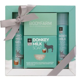 Body Farm Mini Gift Set Donkey Milk Shower Gel Soap Shampoo