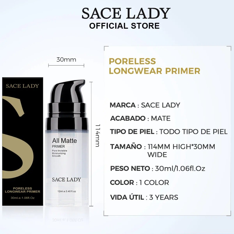 Sace Lady Base De Maquillaje Hidratante Pore Invisible Mate