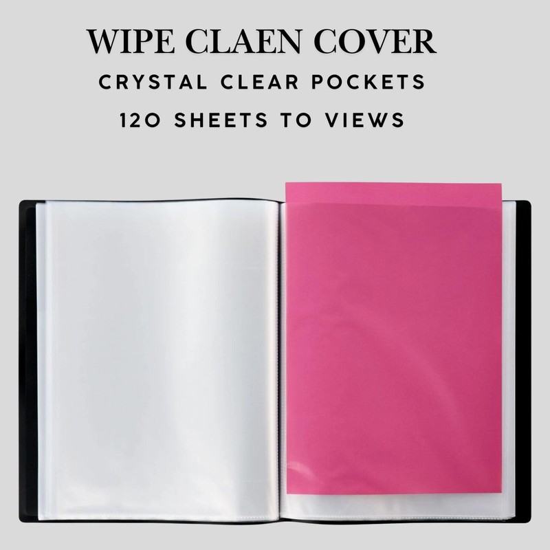 A4 Flexi Display Portfolio Book Folder with 80 Pockets, Plastic