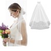Liyquint Bride To Be Embroidered Veil,White Bridal Veil, Embroidered Wedding