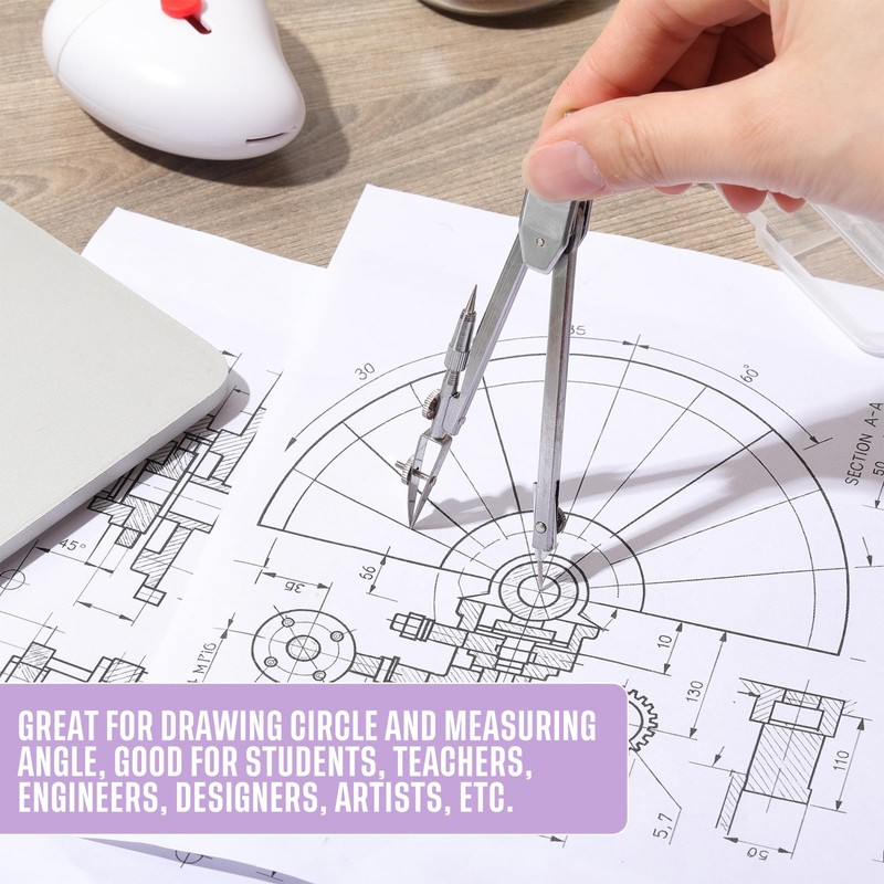 EBOOT Student Geometry Math Set, Drawing Compass and 6 Inch