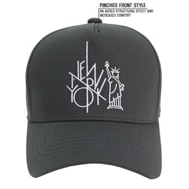 FLIPPER NYC New York City Embroidered Baseball Cap – Premium Cotton Adjustable Trucker Hat for Men & Women (Small ~ Medium, Charcoal)