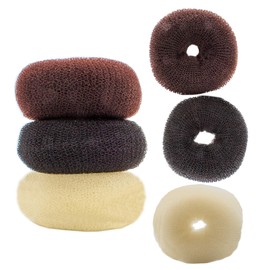 Hair pad large MKI pony hair doughnut roll knot cushion pad knot cushion hair styling bun maker 8 cm dark