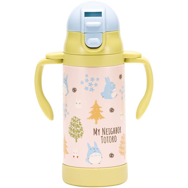Skater STWM3N-A Two-Handed, Stainless Steel Water Bottle with Straw, 11.8 fl oz (350 ml), Baby Mug, My Neighbor Totoro, Forest Studio Ghibli
