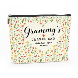 Grammy's Travel Bag Mothers Day Makeup Bag Grandma Gifts Grandma Birthday Gifts Funny Coloful Floral Cosmetic Bag for Women Nana Gigi Mimi Nanny Granny Mom Chirstmas Appreciation Retirement Gifts