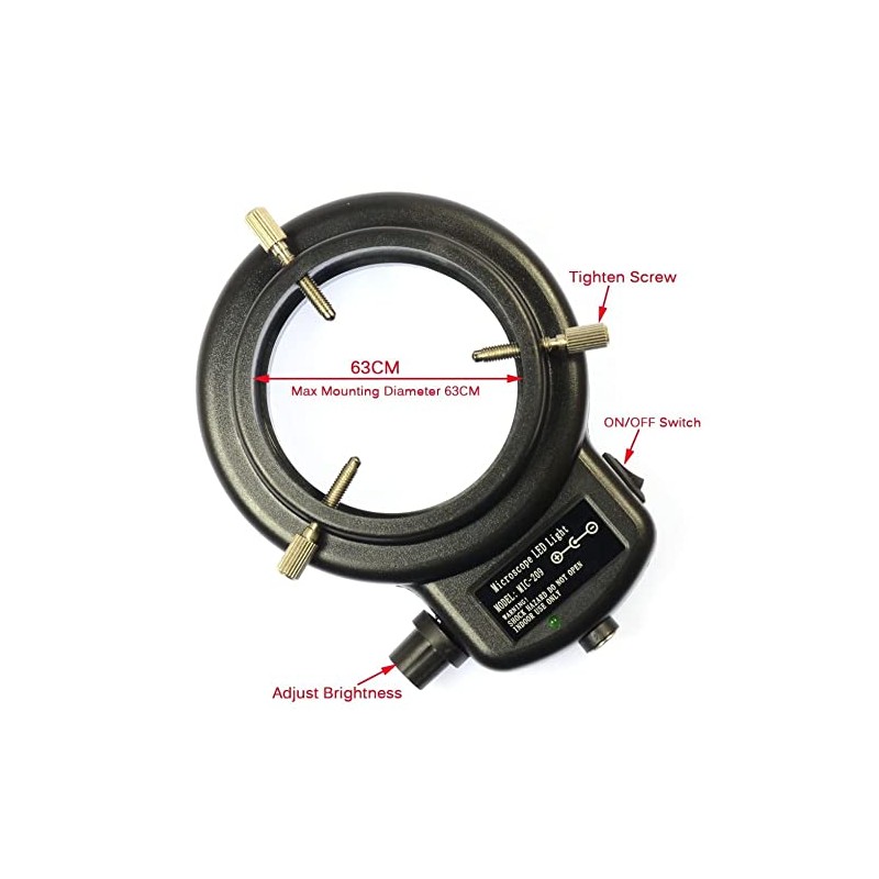 Bulipu White Adjustable 144 LED Beads Ring Light Illuminator for